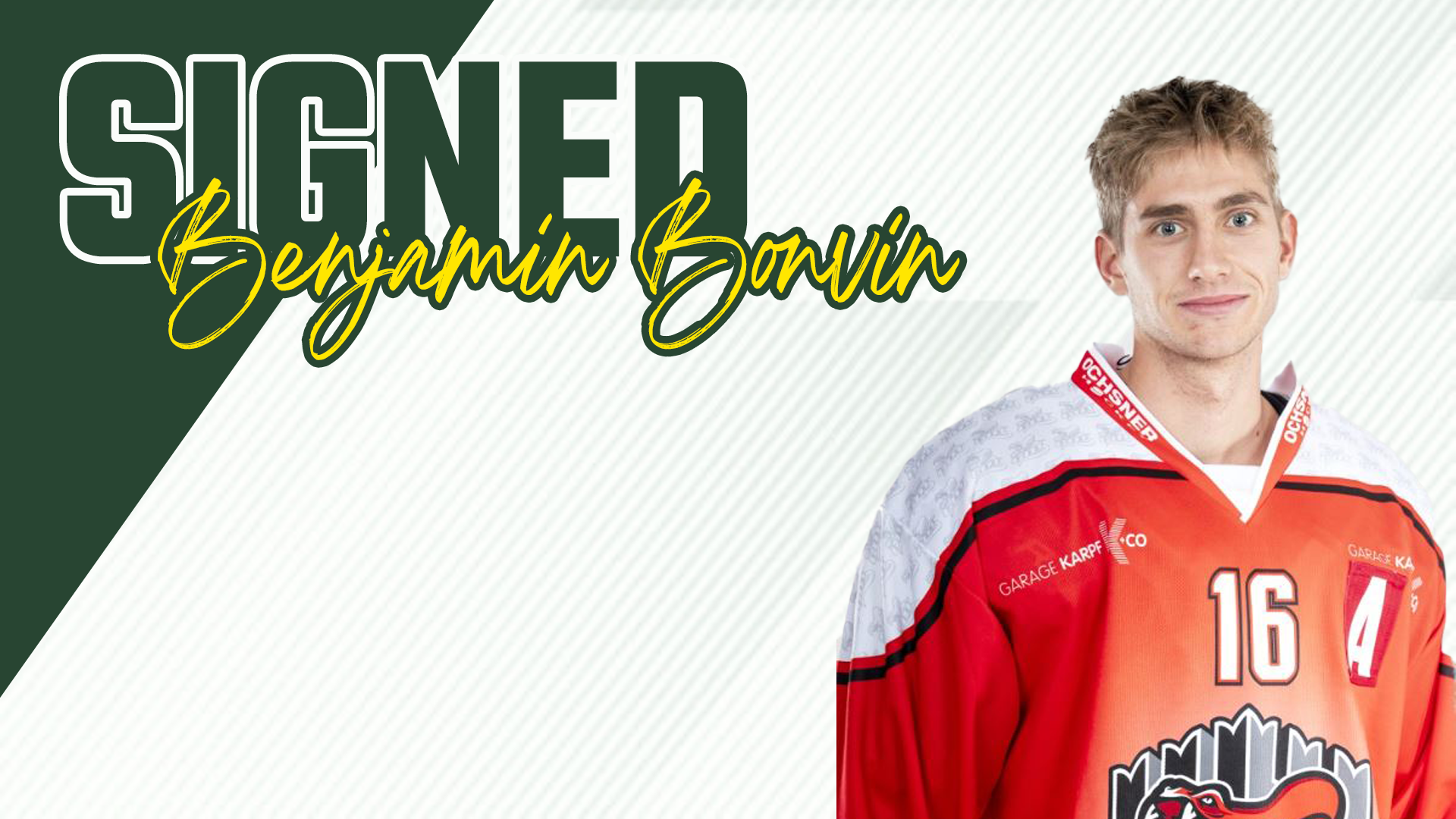 Benjamin Bonvin stösst per sofort zum EHC Olten