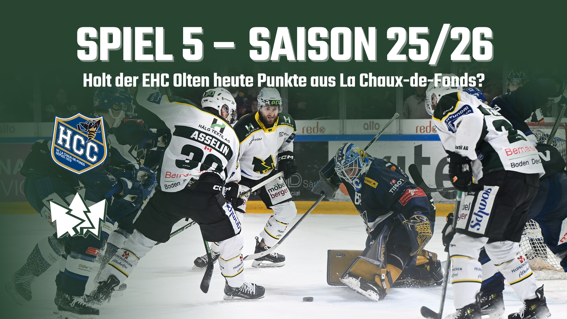 Der EHC Olten trifft heute auswärts auf den HC La Chaux-de-Fonds