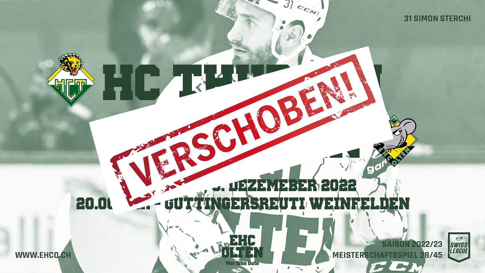 Spiel im Thurgau auf Mittwoch verlegt