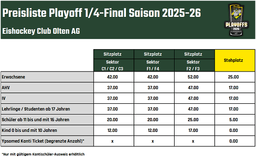 Preisliste Viertelfinal 25 26